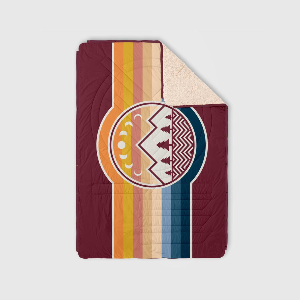 Voited Cloudtouch™ Indoor/Outdoor Camping Blanket - Camp Vibes / Berry