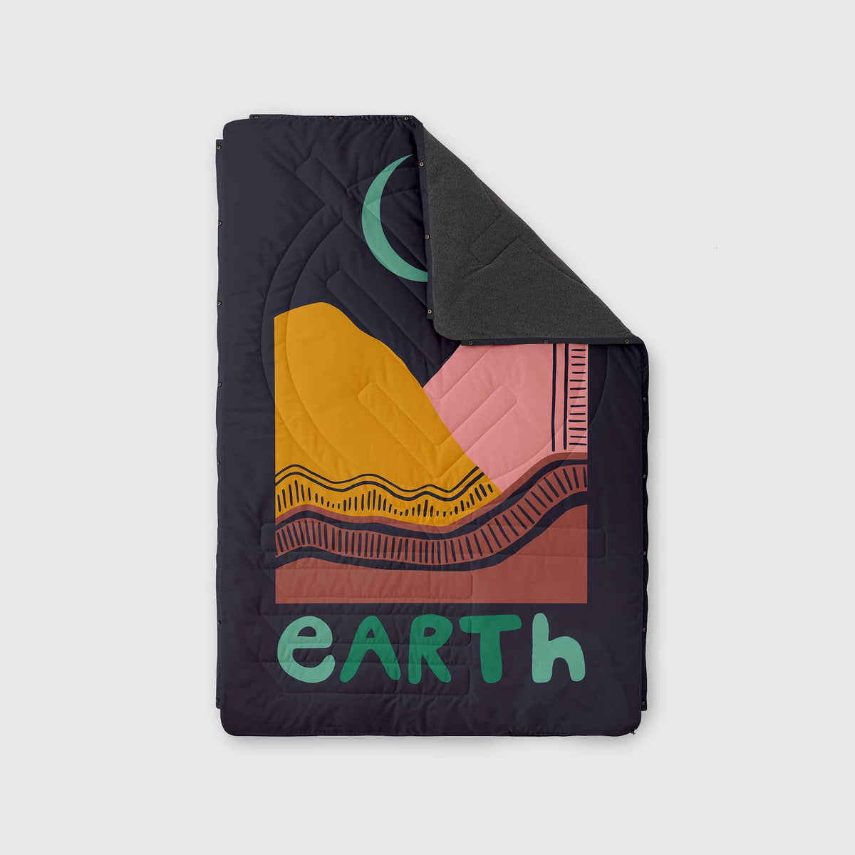 Voited Fleece Outdoor Camping Blanket - Earth
