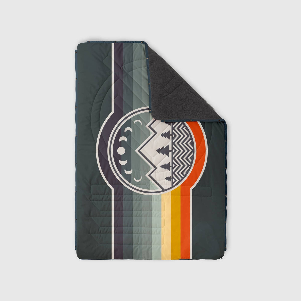 Voited Fleece Outdoor Camping Blanket - Camp Vibes / Greengabel