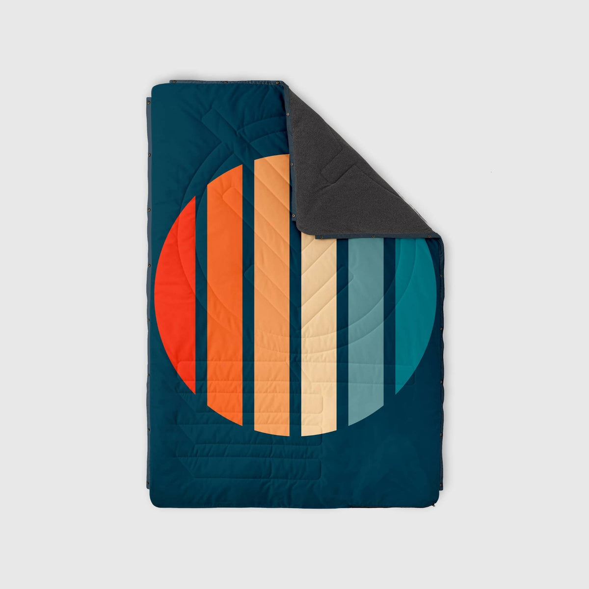 Voited Fleece Outdoor Camping Blanket - Sunset Stripes