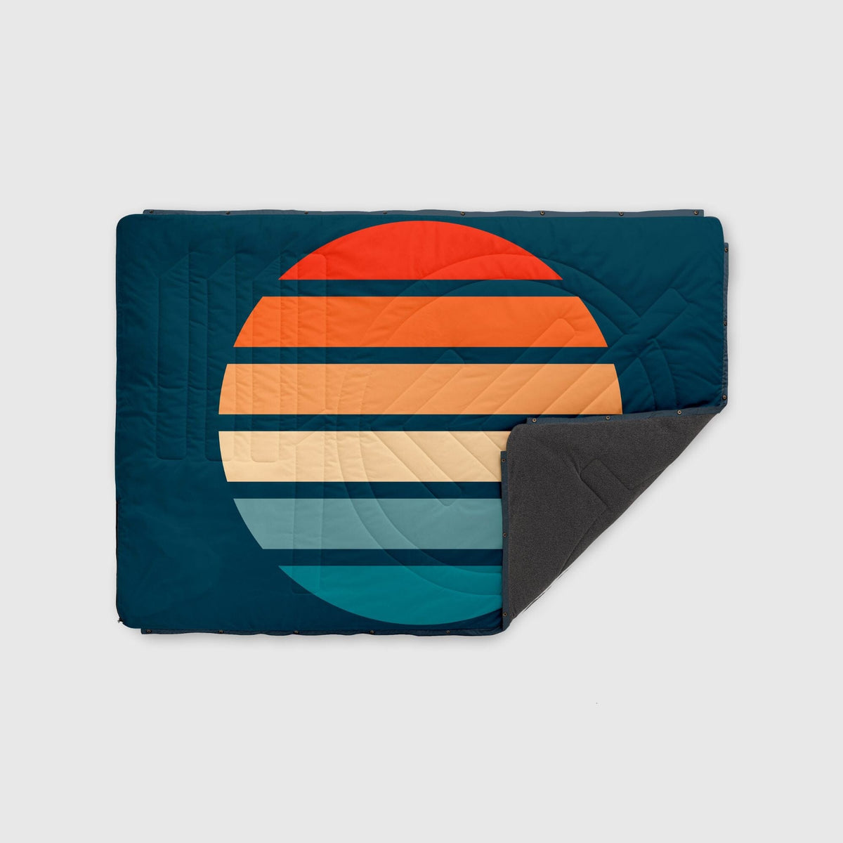 Voited Fleece Outdoor Camping Blanket - Sunset Stripes