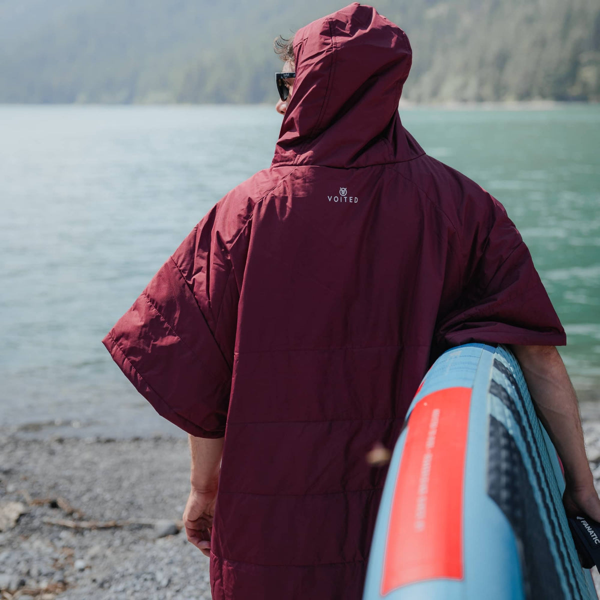 Voited Outdoor Poncho For Surfing, Camping, Vanlife & Wild Swimming - Cardinal