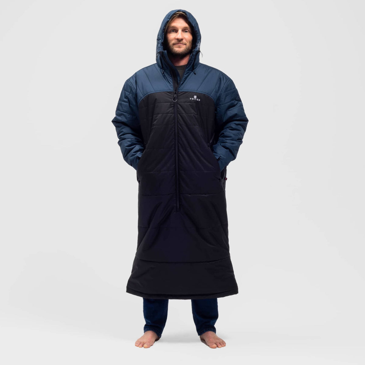 Voited Premium Wearable Sleeping Bag For Camping, Vanlife & Indoor - Navy / Black / Navy