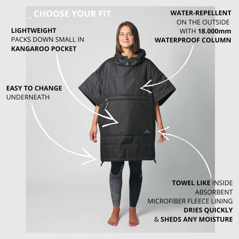 Voited Outdoor Poncho For Surfing, Camping, Vanlife & Wild Swimming - Sunscape