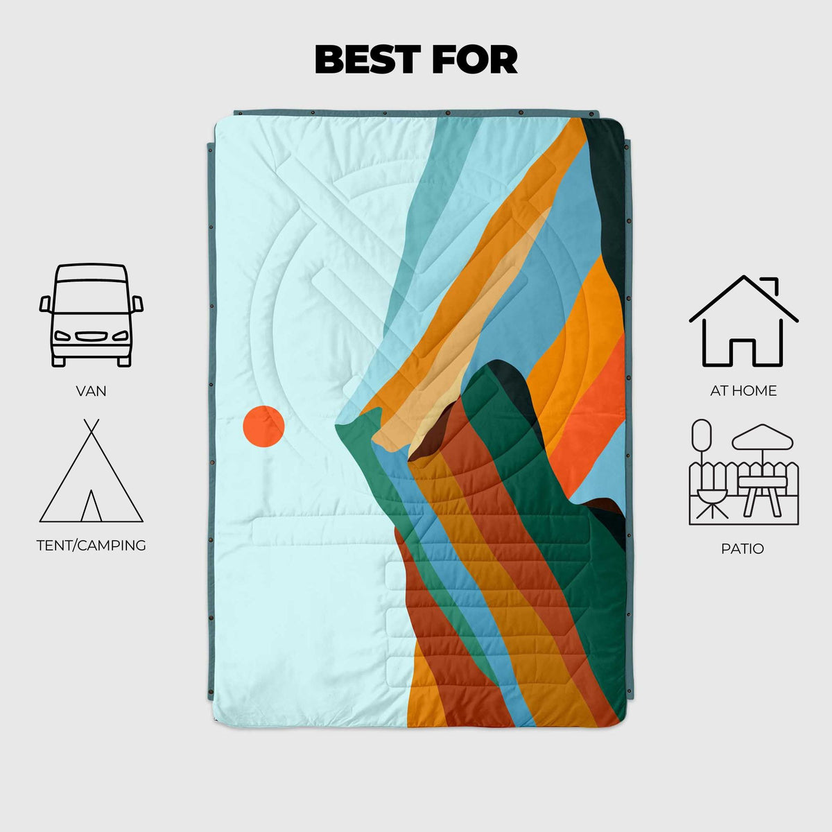 Voited Cloudtouch™ Indoor/Outdoor Camping Blanket - Blue Mountain