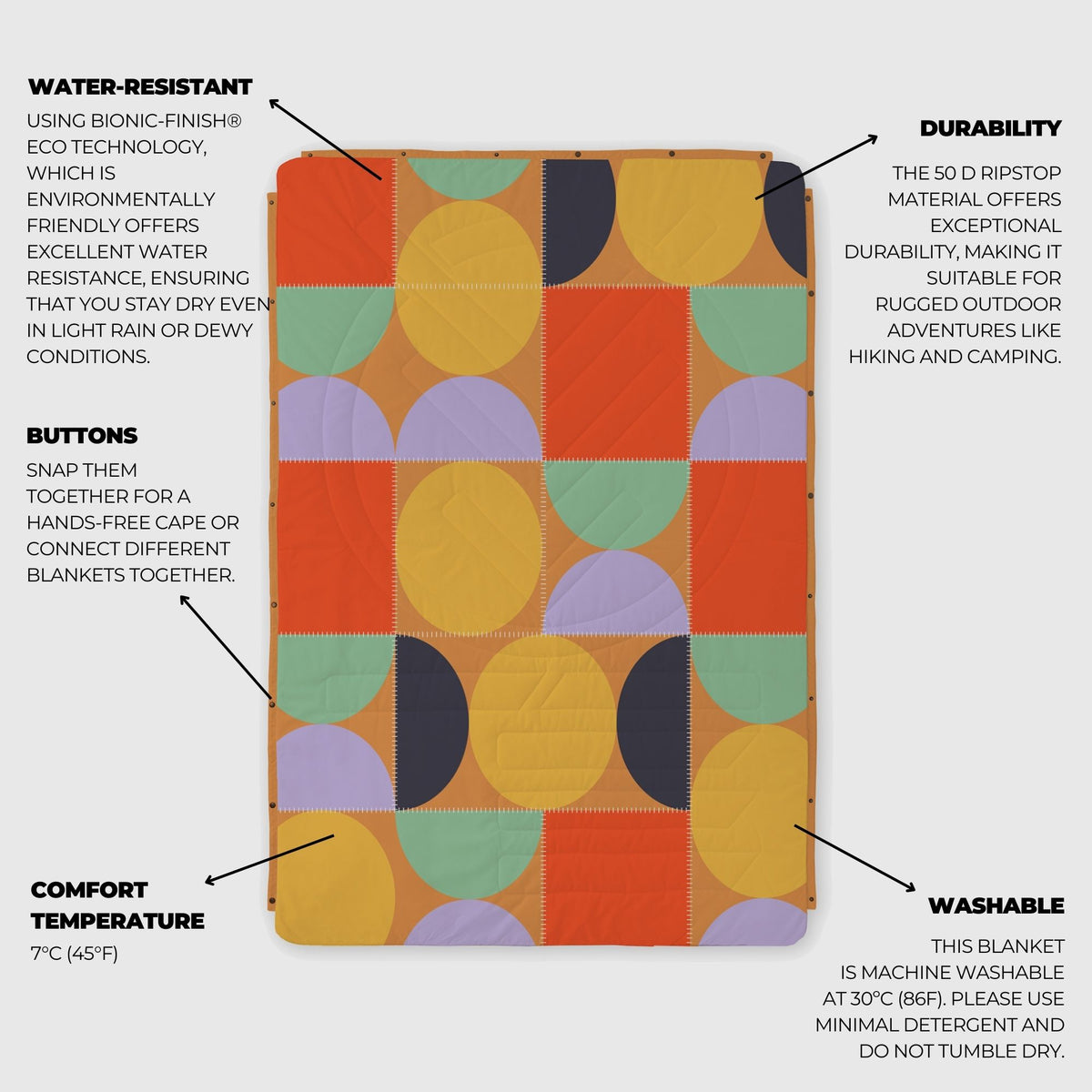 Voited Cloudtouch™ Indoor/Outdoor Camping Blanket - Blushing Peach