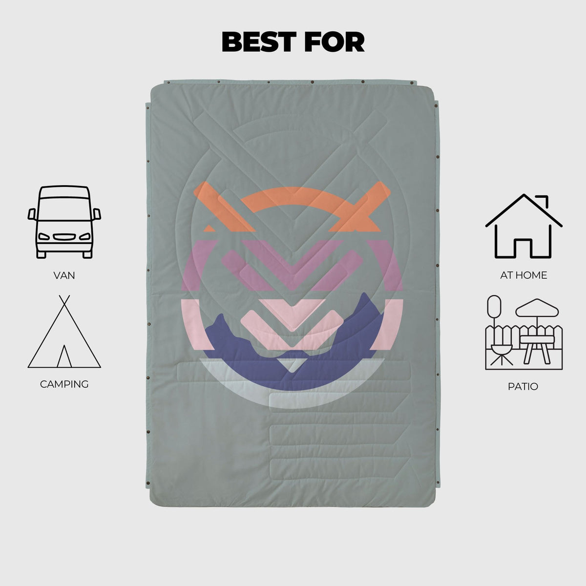 Voited Cloudtouch™ Indoor/Outdoor Camping Blanket - Echo Bloom