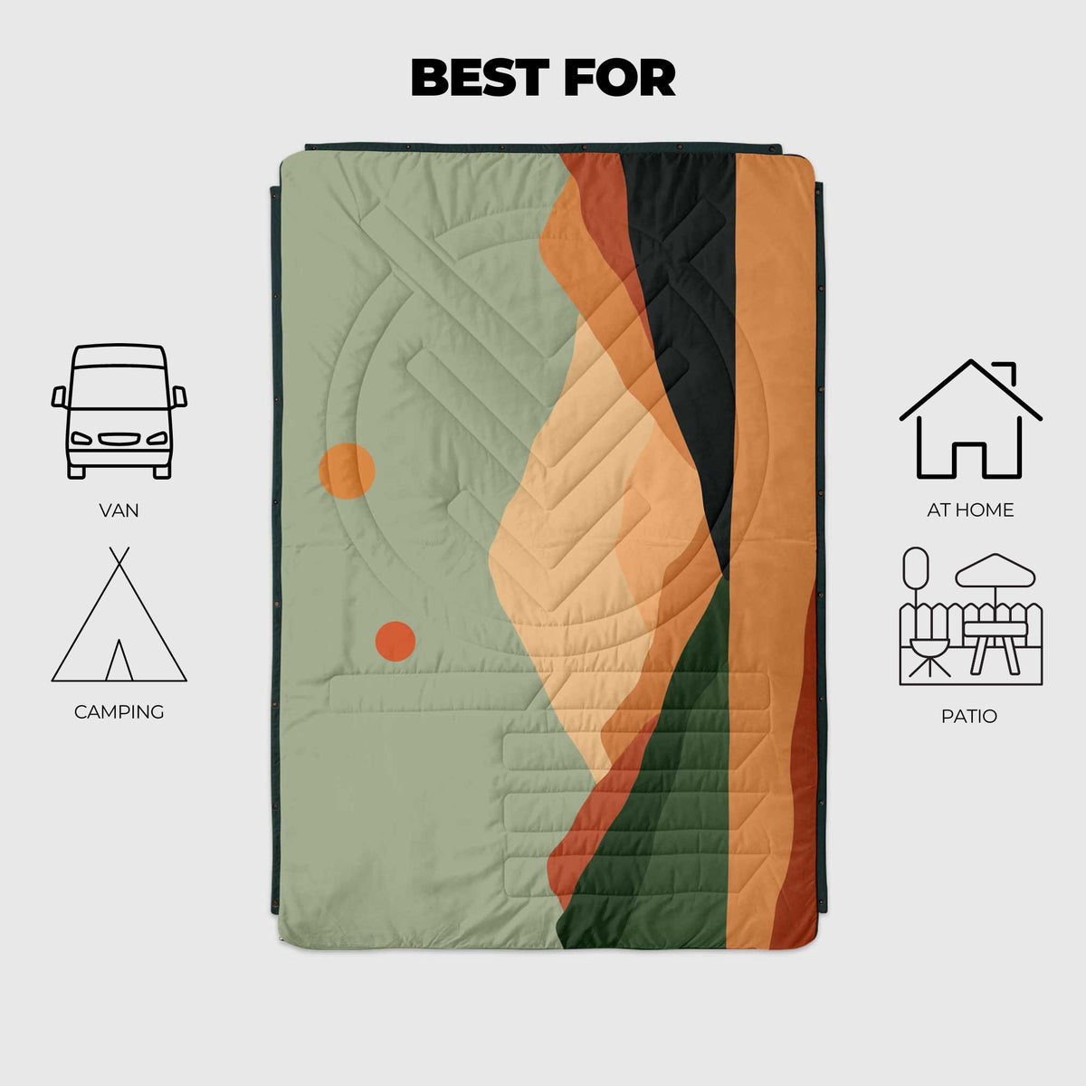 Voited Cloudtouch™ Indoor/Outdoor Camping Blanket - Jasper/Tree Green
