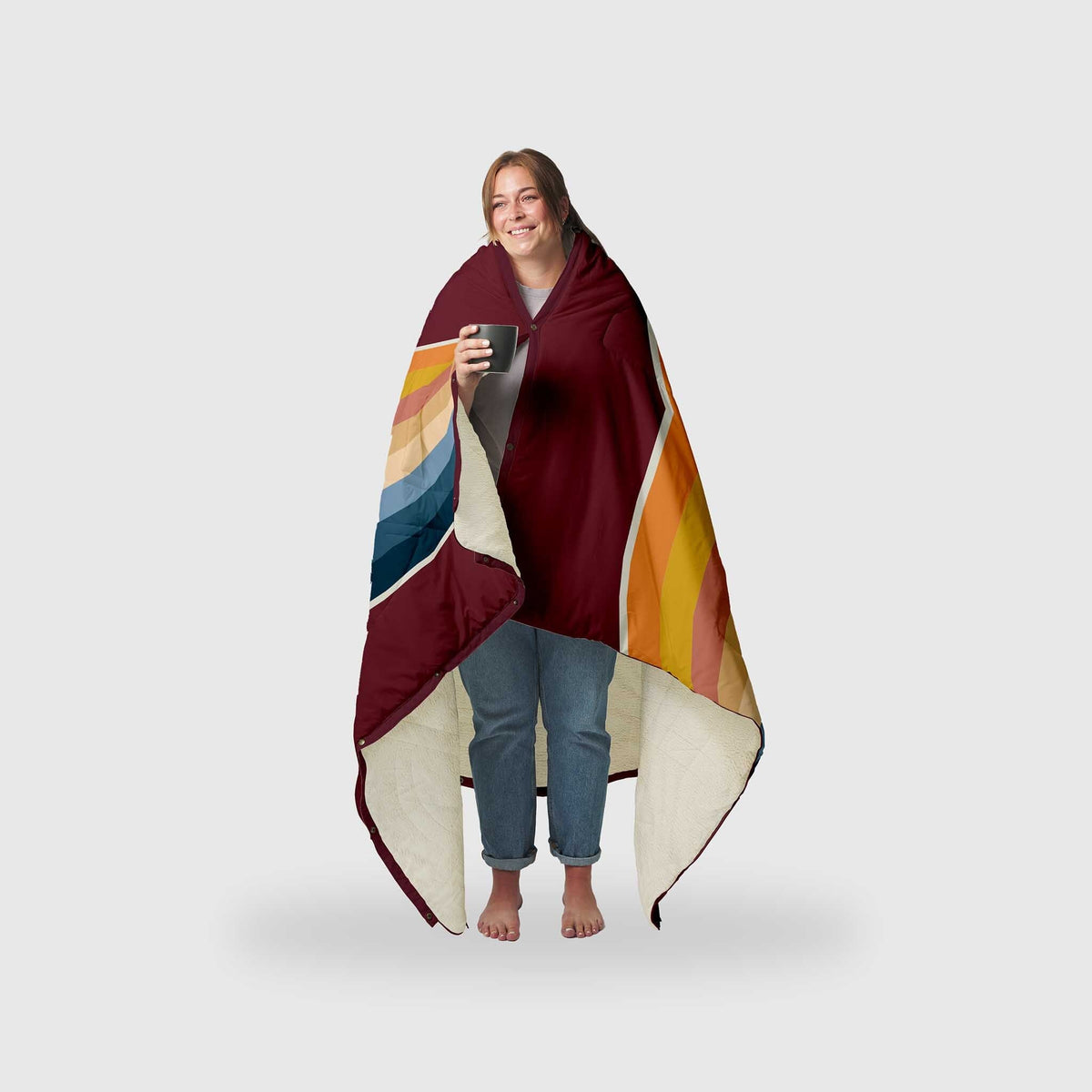 Voited Cloudtouch™ Indoor/Outdoor Camping Blanket - Camp Vibes / Berry