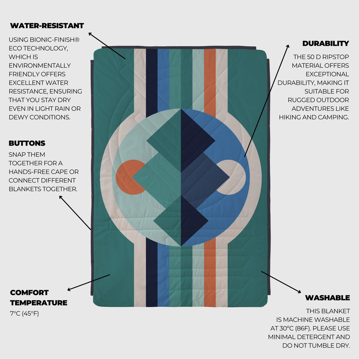 Voited Cloudtouch™ Indoor/Outdoor Camping Blanket - Luna Creek