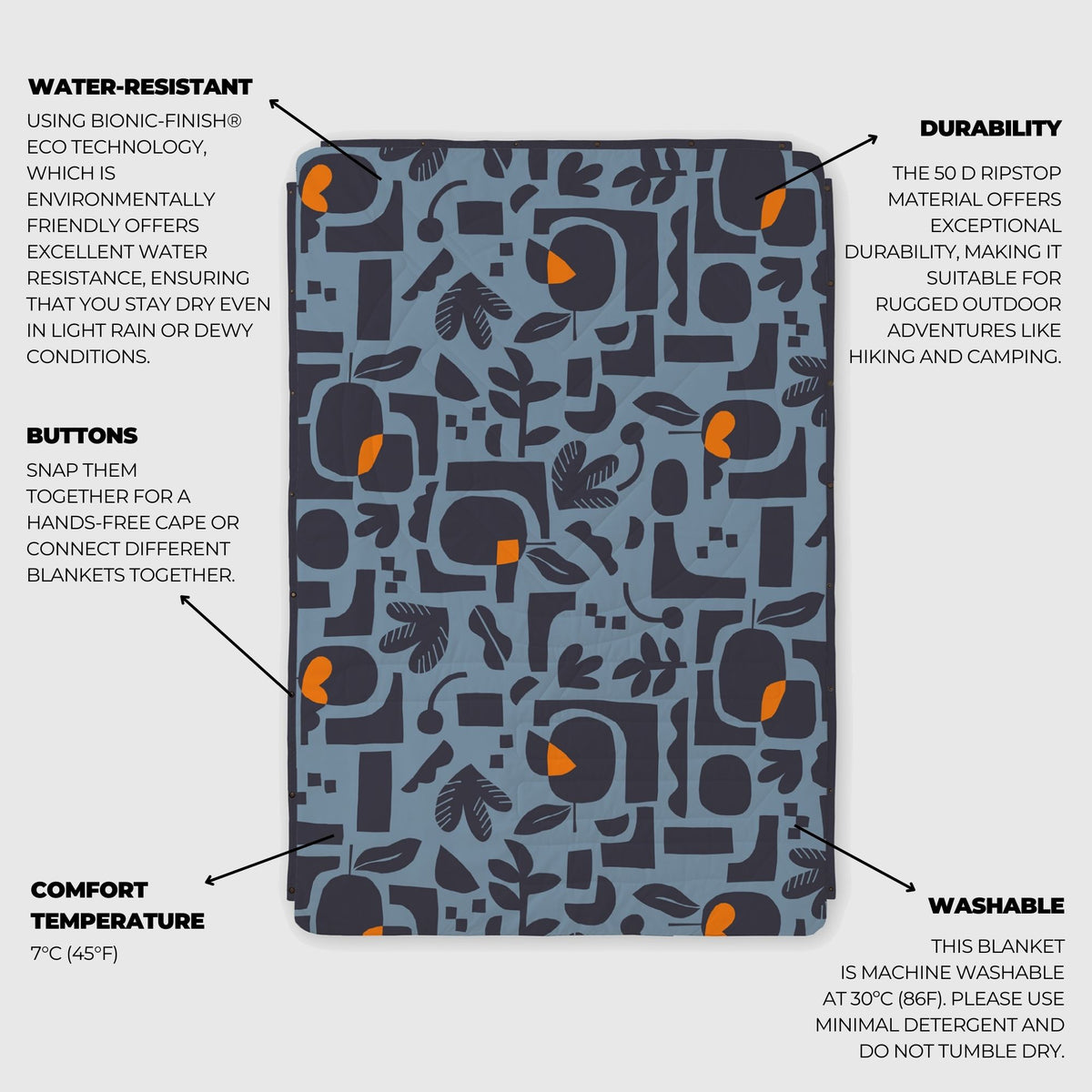 Voited Cloudtouch™ Indoor/Outdoor Camping Blanket - Lush Garden