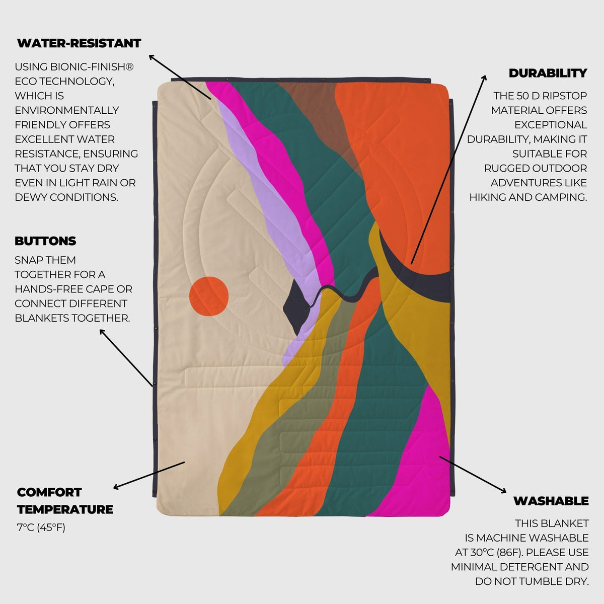 Voited Cloudtouch™ Indoor/Outdoor Camping Blanket - Mystic Ridge