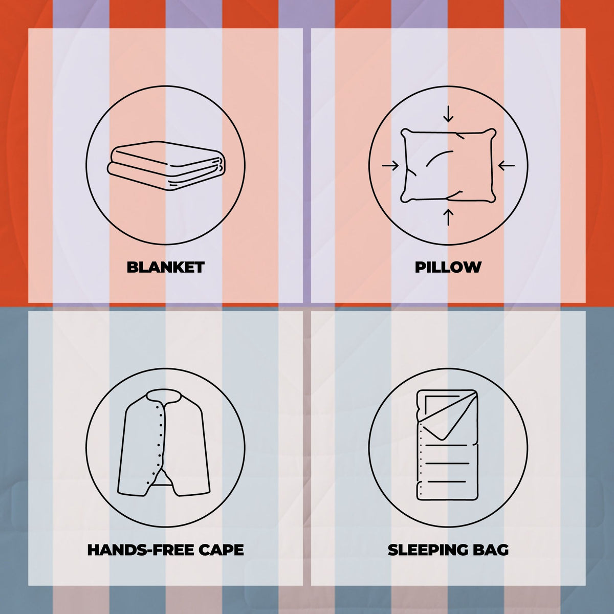 Voited Fleece Outdoor Camping Blanket - Arctic Mist