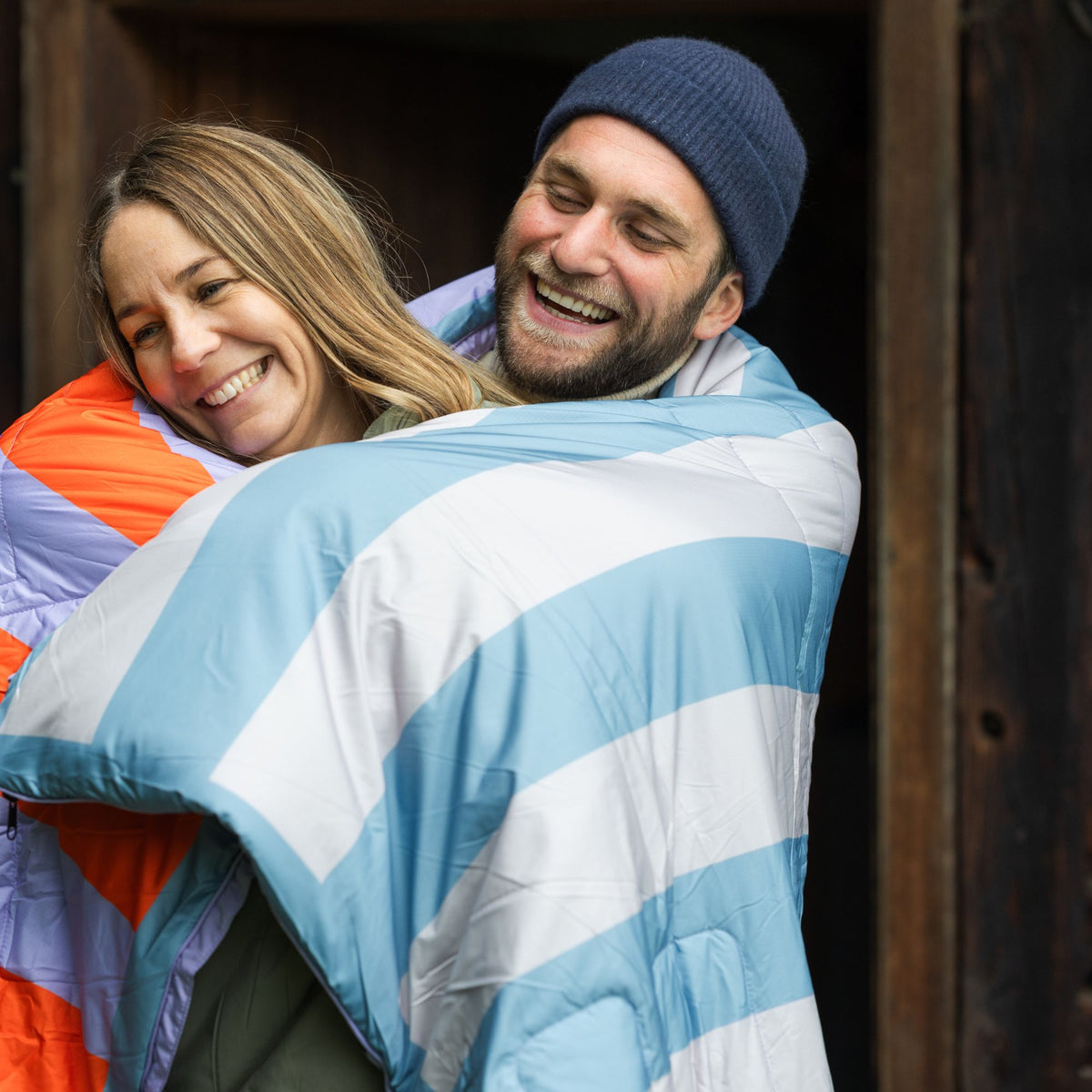 Voited Fleece Outdoor Camping Blanket - Arctic Mist