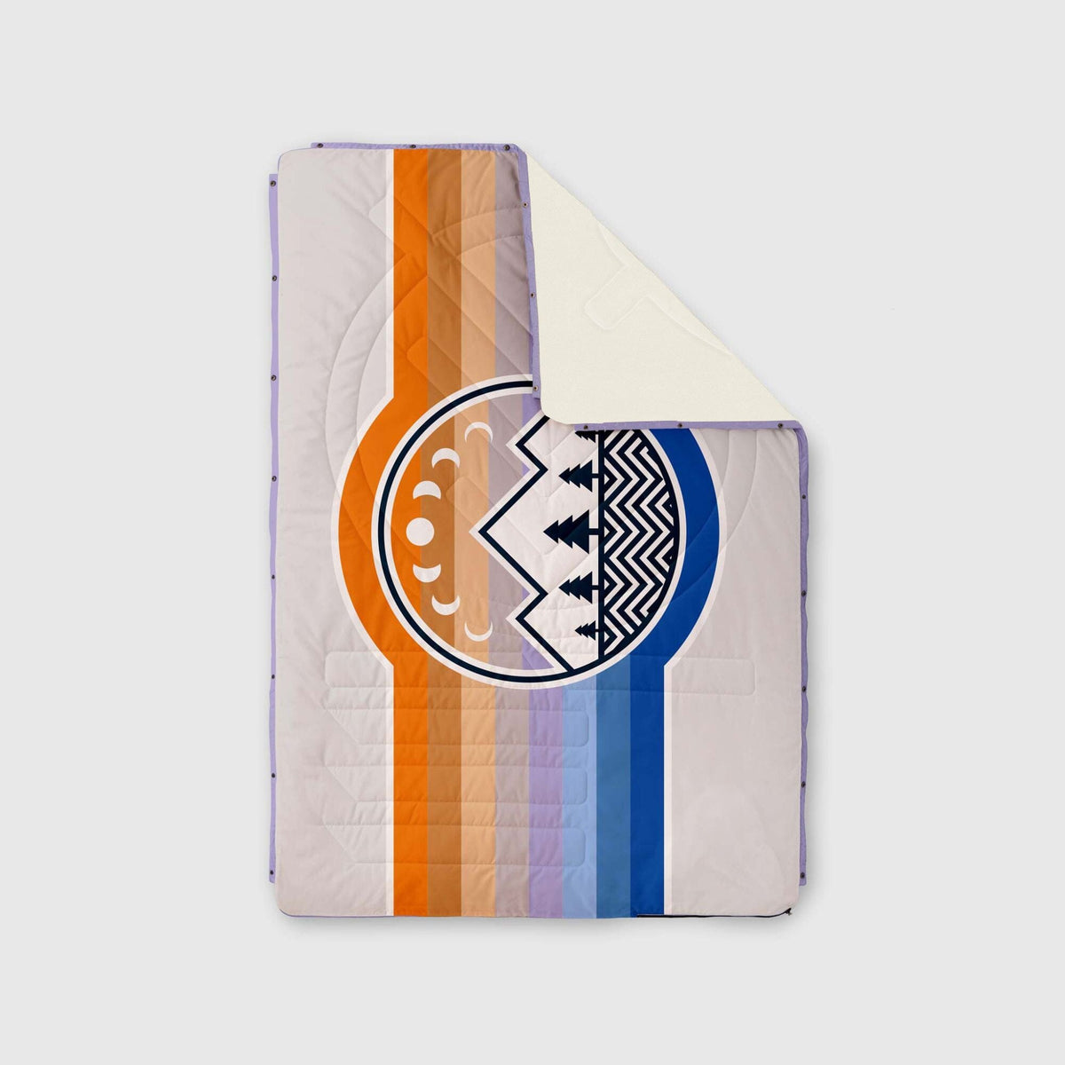 Voited Fleece Outdoor Camping Blanket - Camp Vibes Powder