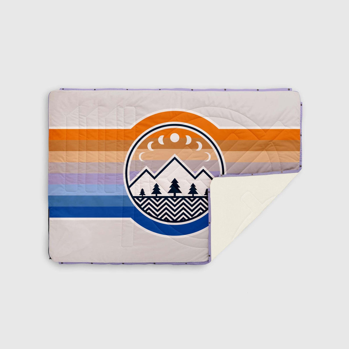 Voited Fleece Outdoor Camping Blanket - Camp Vibes Powder