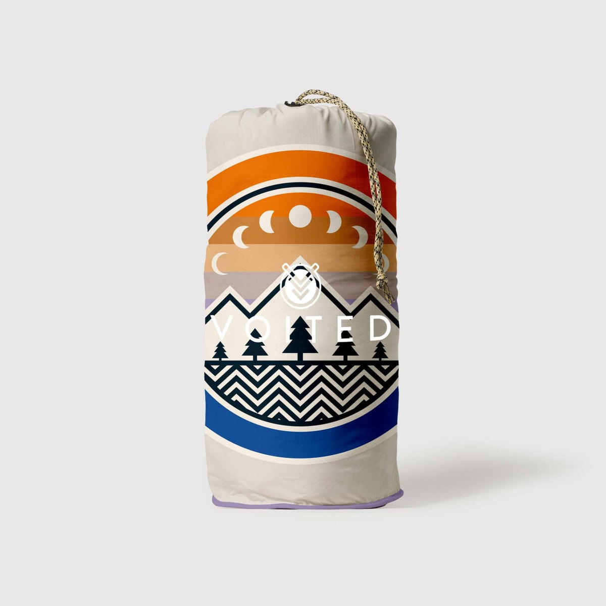 Voited Fleece Outdoor Camping Blanket - Camp Vibes Powder