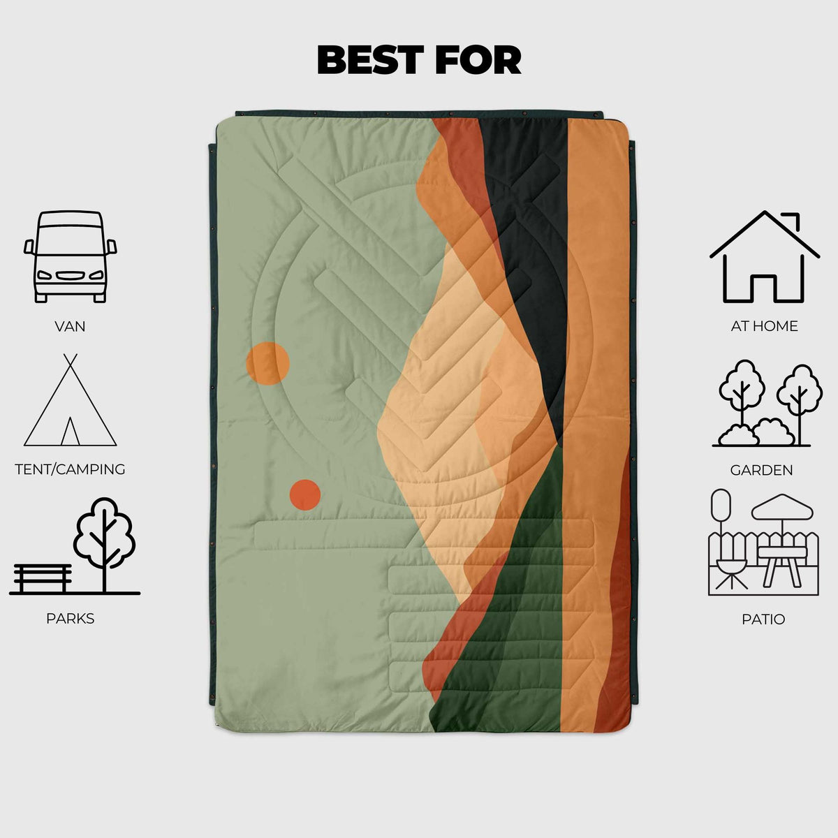 Voited Fleece Outdoor Camping Blanket - Jasper