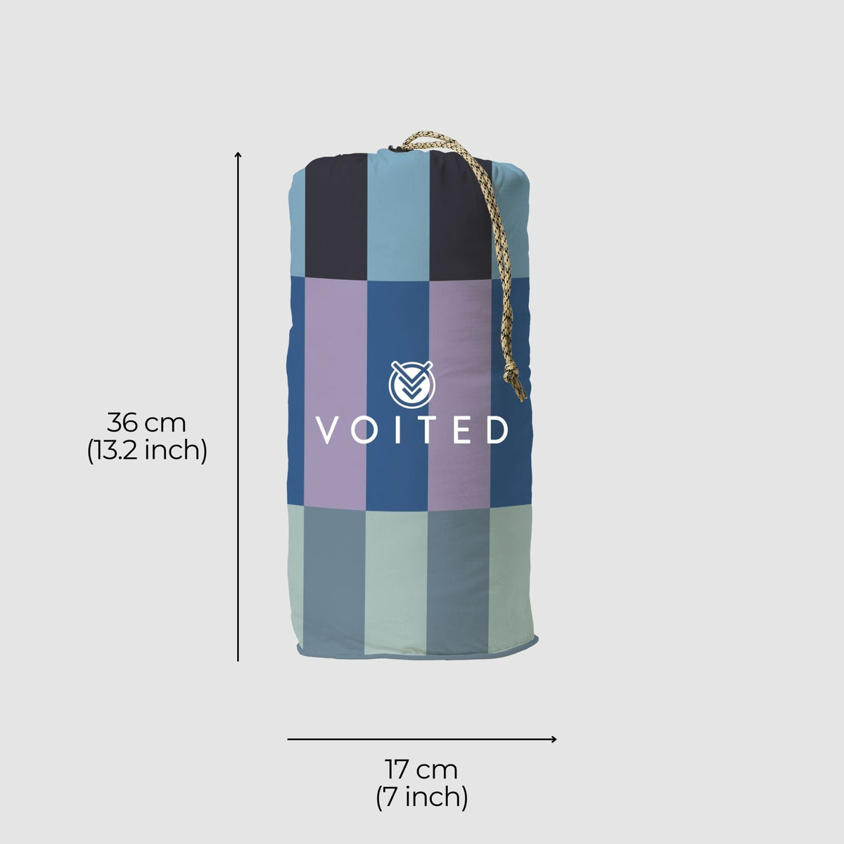 Voited Fleece Outdoor Camping Blanket - Azure