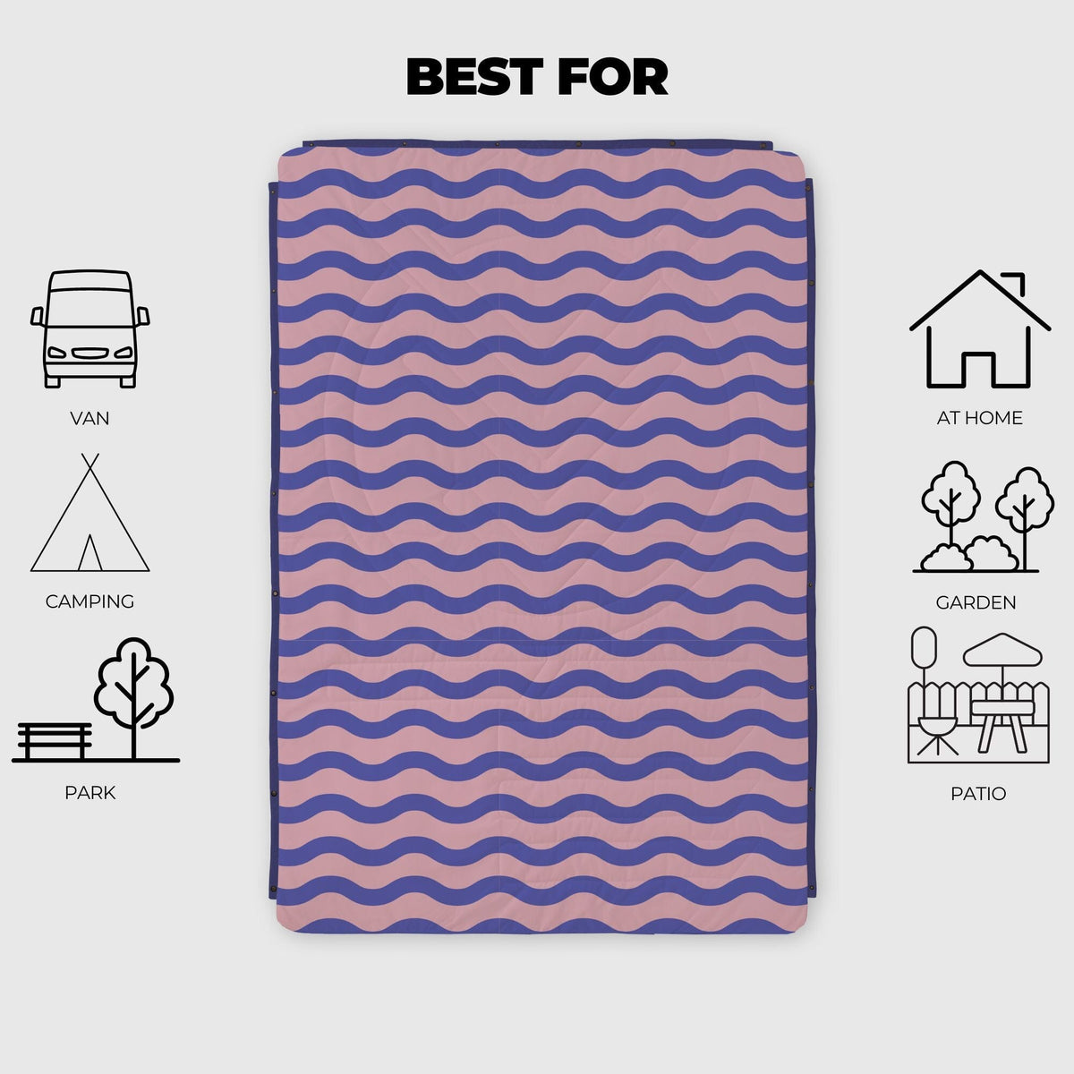 Voited Fleece Outdoor Camping Blanket - Breezy