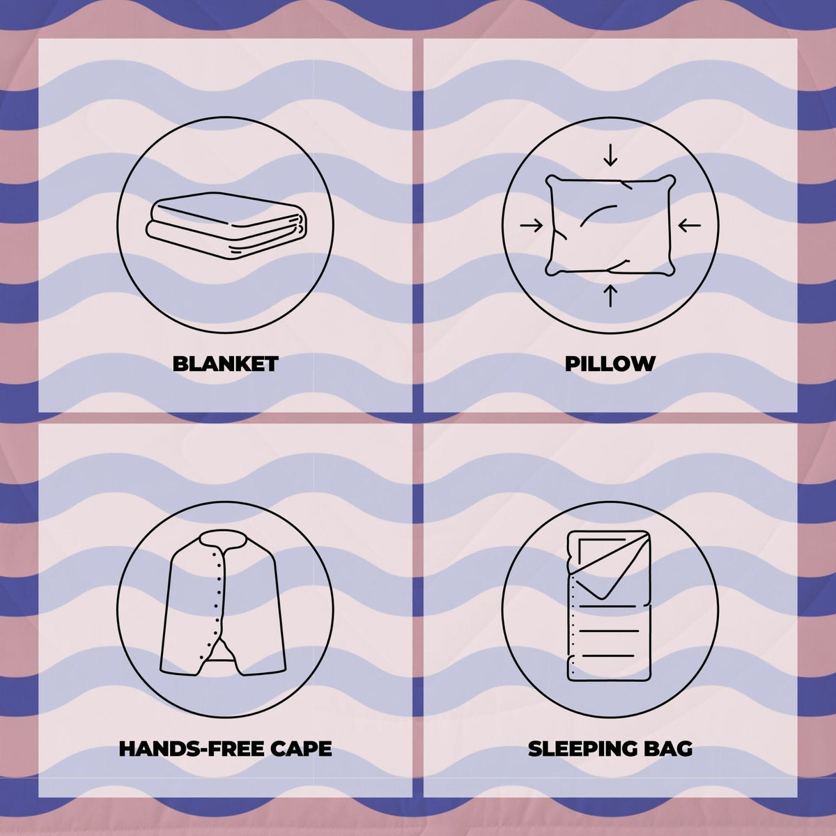 Voited Fleece Outdoor Camping Blanket - Breezy