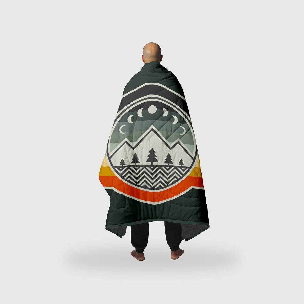 Voited Fleece Outdoor Camping Blanket - Camp Vibes / Greengabel