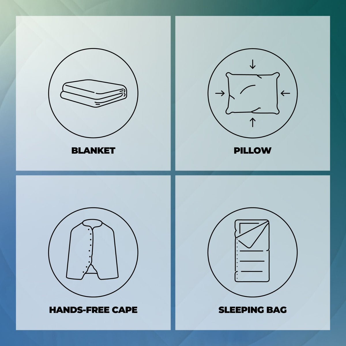 Voited Fleece Outdoor Camping Blanket - Sea Mist