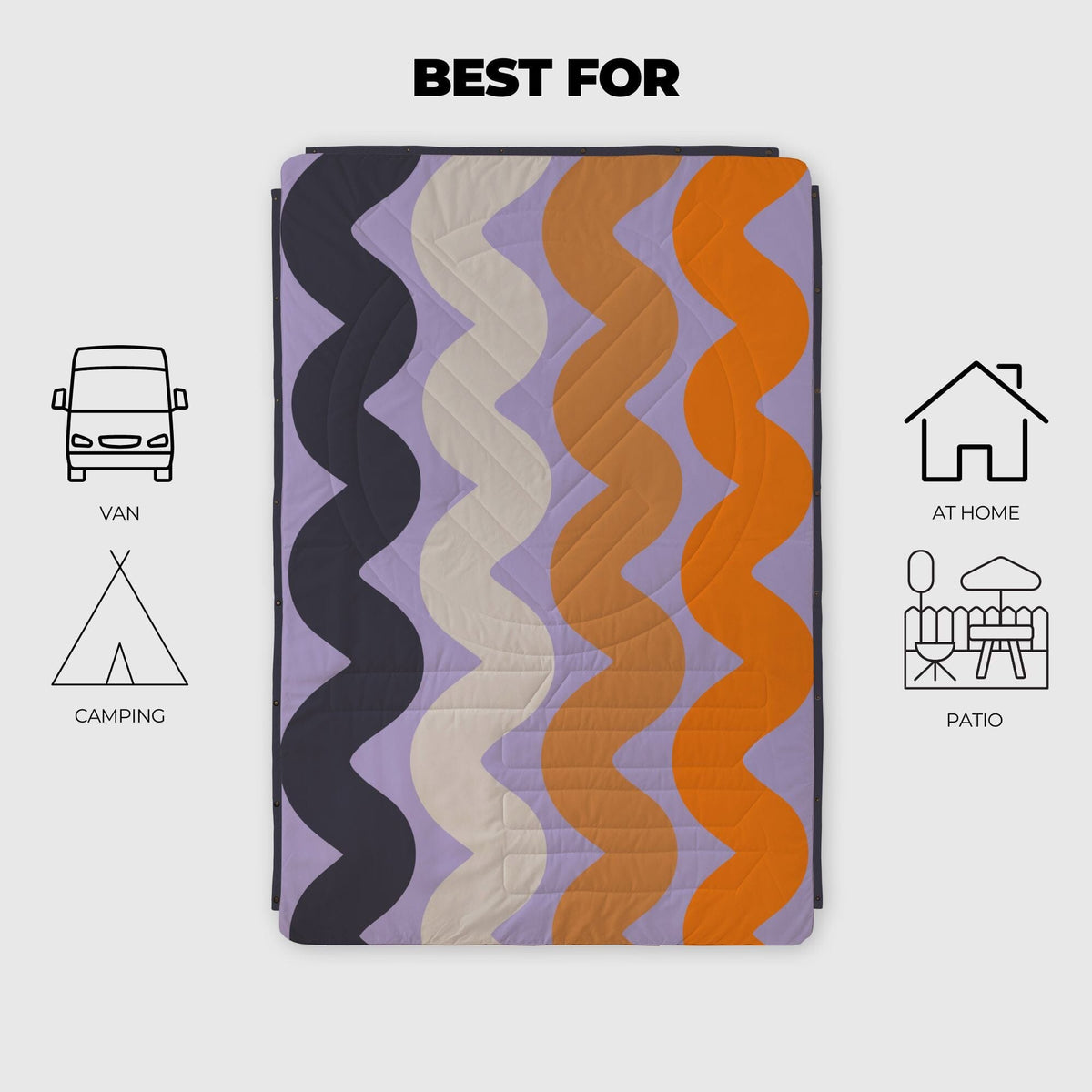 Voited Mini Traveler Fleece Indoor / Outdoor Camping Blanket - Tide