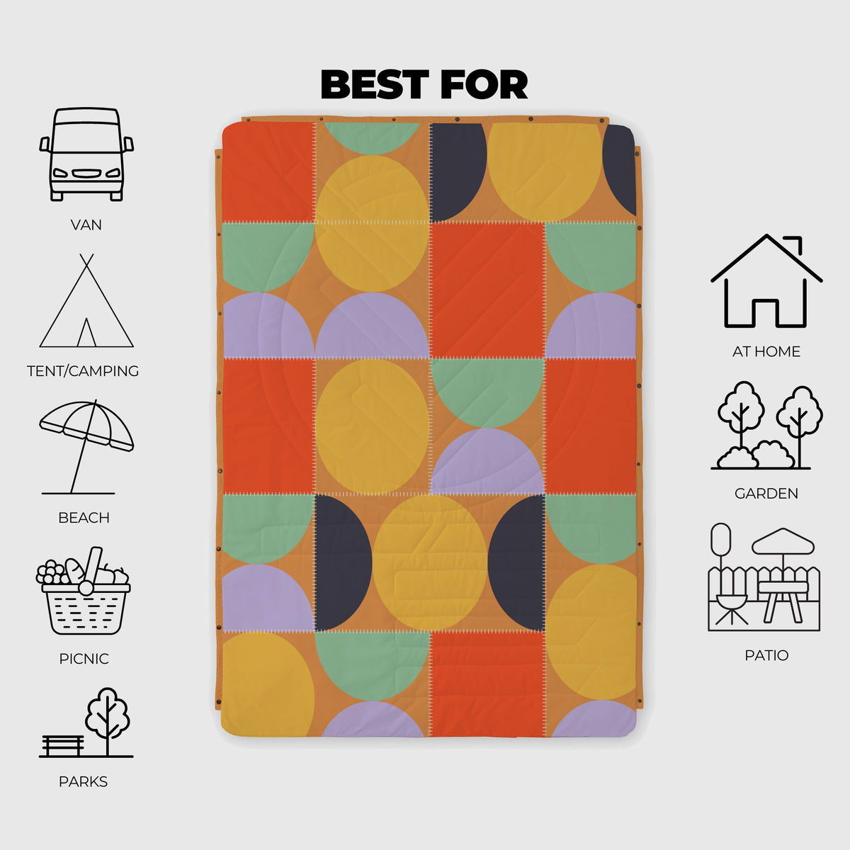 Voited Recycled Ripstop Outdoor Camping Blanket - Blushing Peach