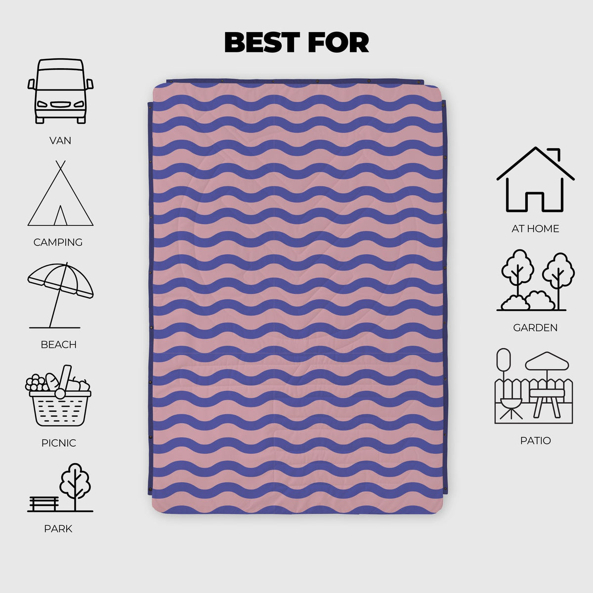 Voited Recycled Ripstop Outdoor Camping Blanket - Breezy