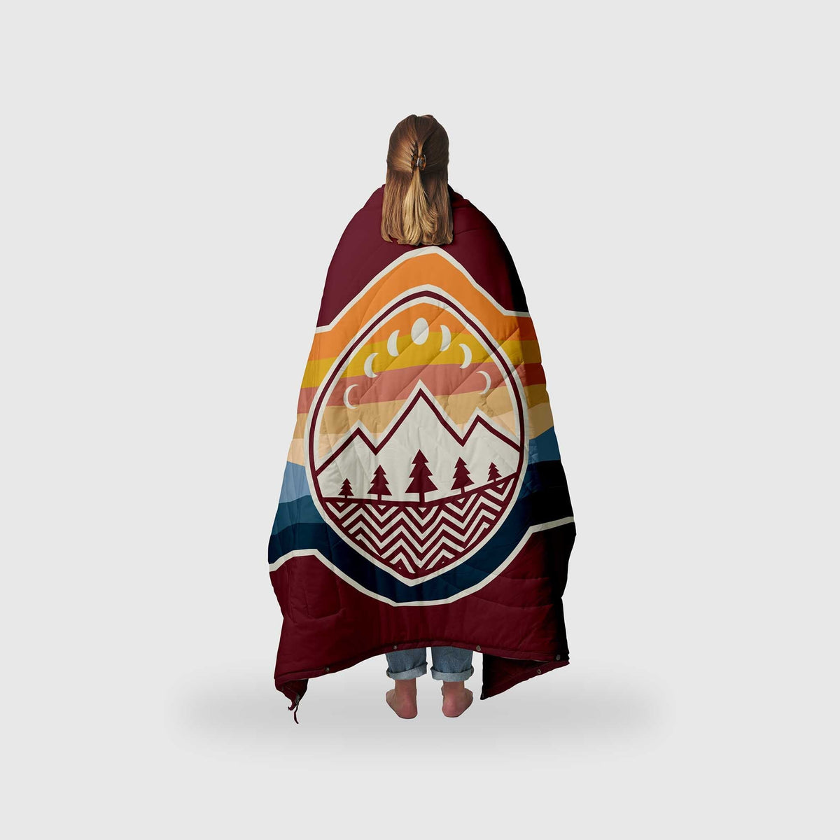 Voited Recycled Ripstop Outdoor Camping Blanket - Camp Vibes / Berry
