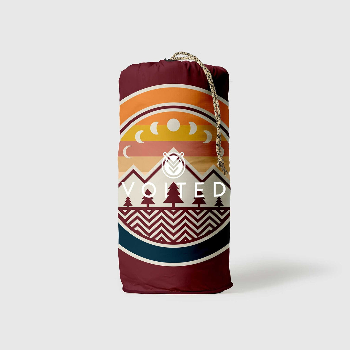 Voited Recycled Ripstop Outdoor Camping Blanket - Camp Vibes / Berry