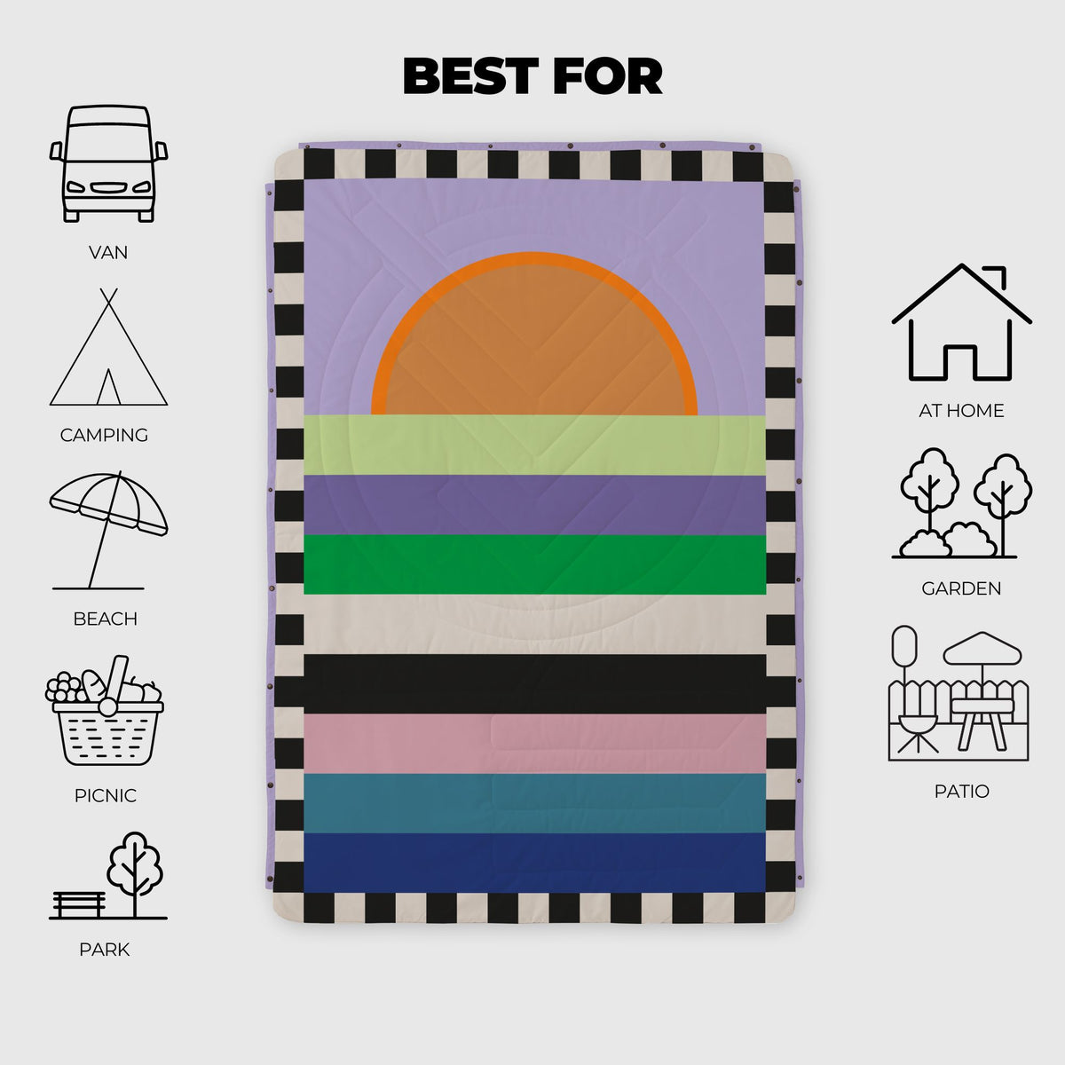 Voited Recycled Ripstop Outdoor Camping Blanket - Easy Sundaze