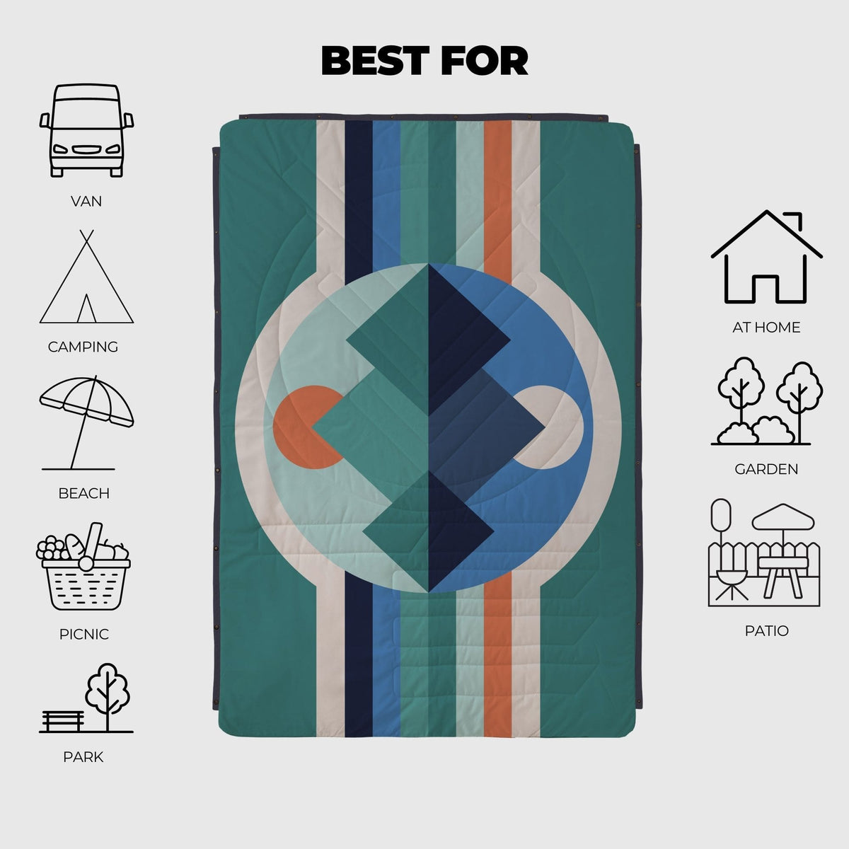 Voited Recycled Ripstop Outdoor Camping Blanket - Luna Creek