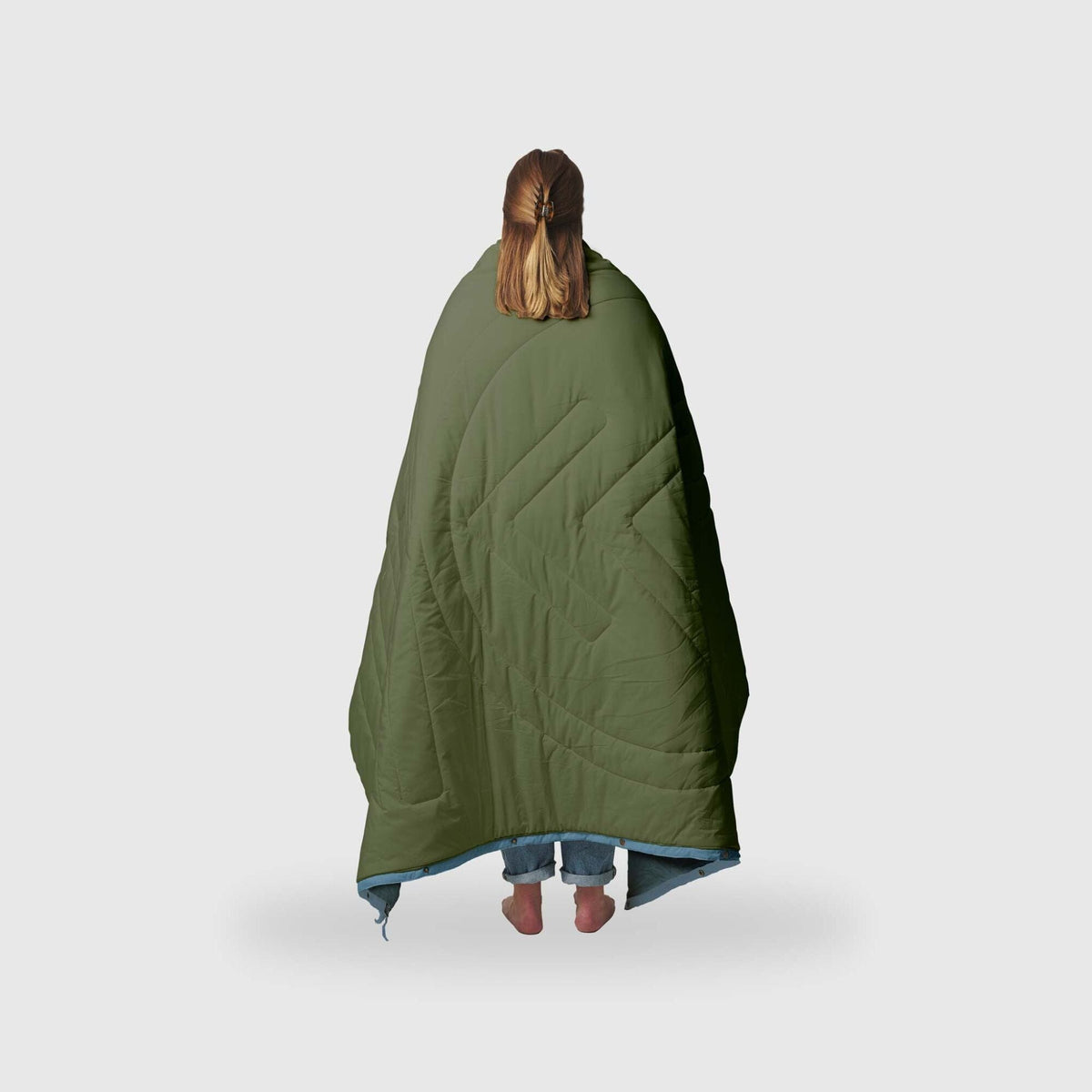 Voited Recycled Ripstop Outdoor Camping Blanket - Olive / Mountain Spring