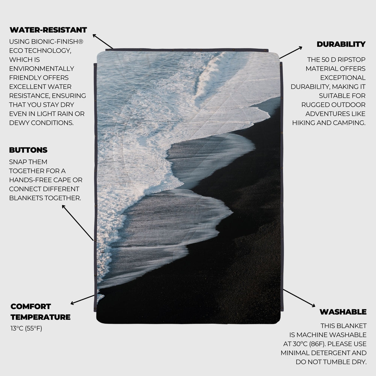 Voited Recycled Ripstop Outdoor Camping Blanket - Otherwild