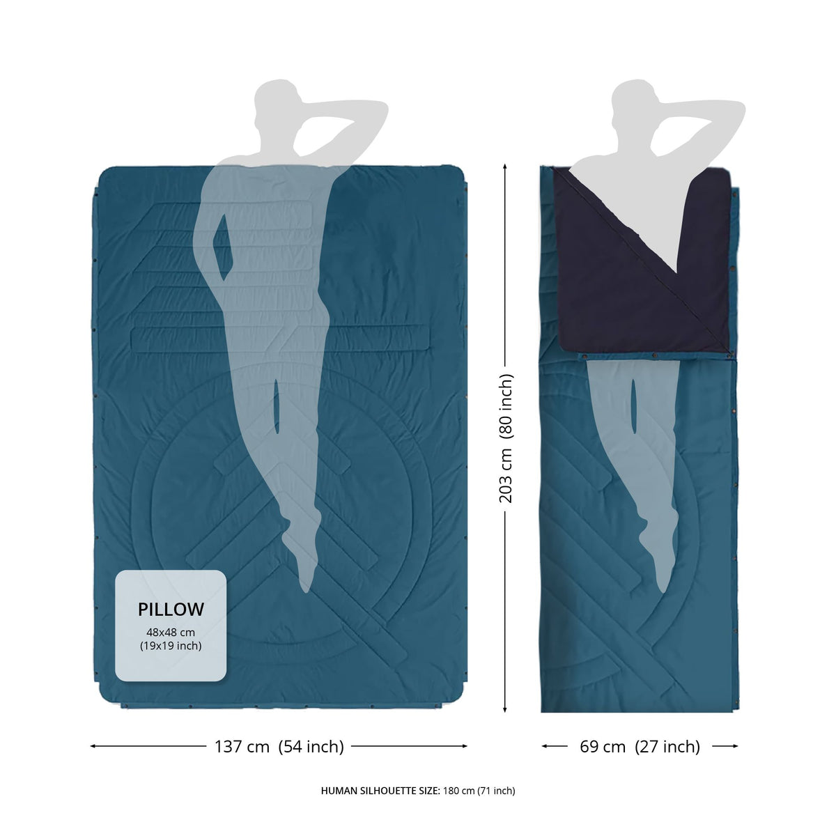 Voited Recycled Ripstop Outdoor Camping Blanket - Snowy Peak