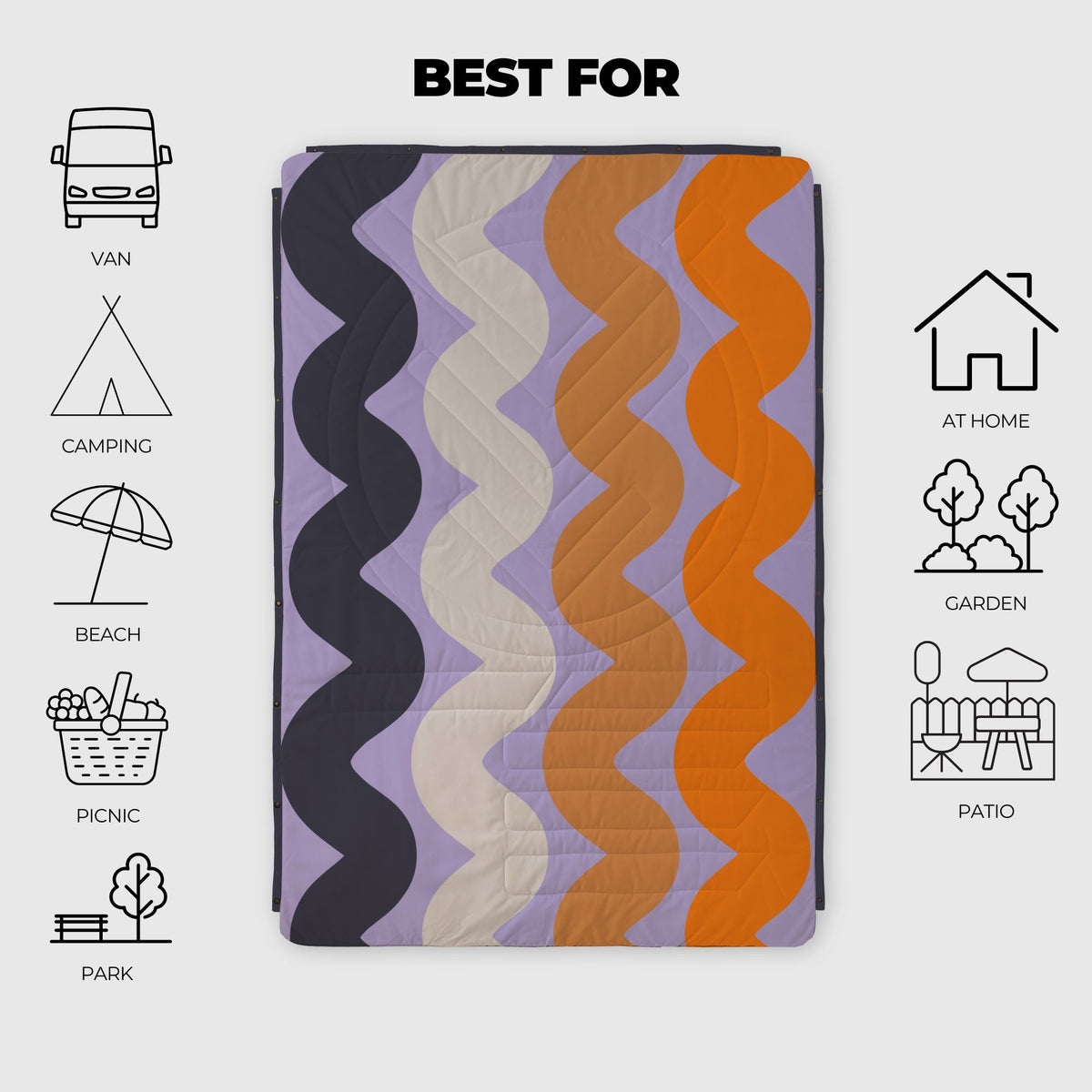 Voited Recycled Ripstop Outdoor Camping Blanket - Tide