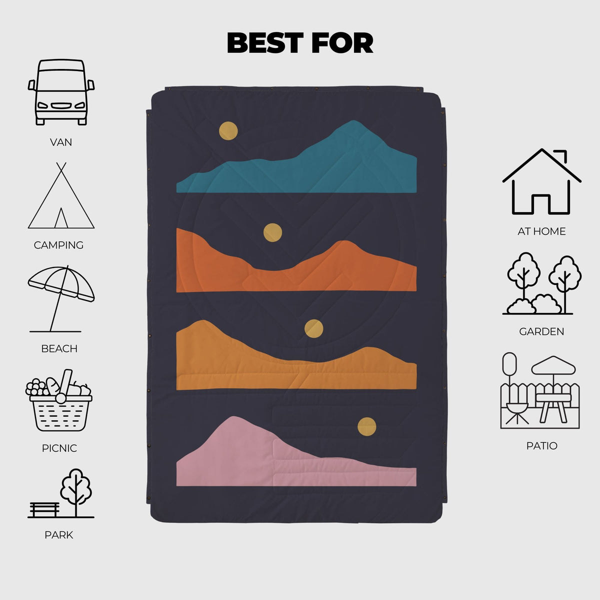 Voited Recycled Ripstop Outdoor Camping Blanket - Trailtrekker