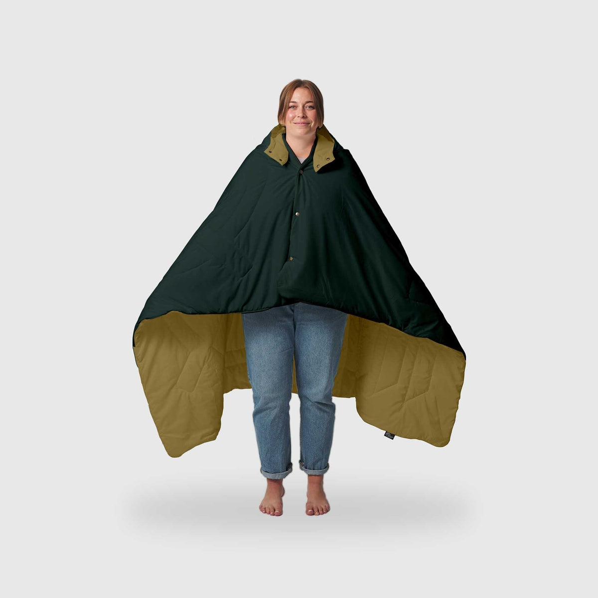 Voited Recycled Ripstop Travel Blanket - Green Gabels / Dusty Sand