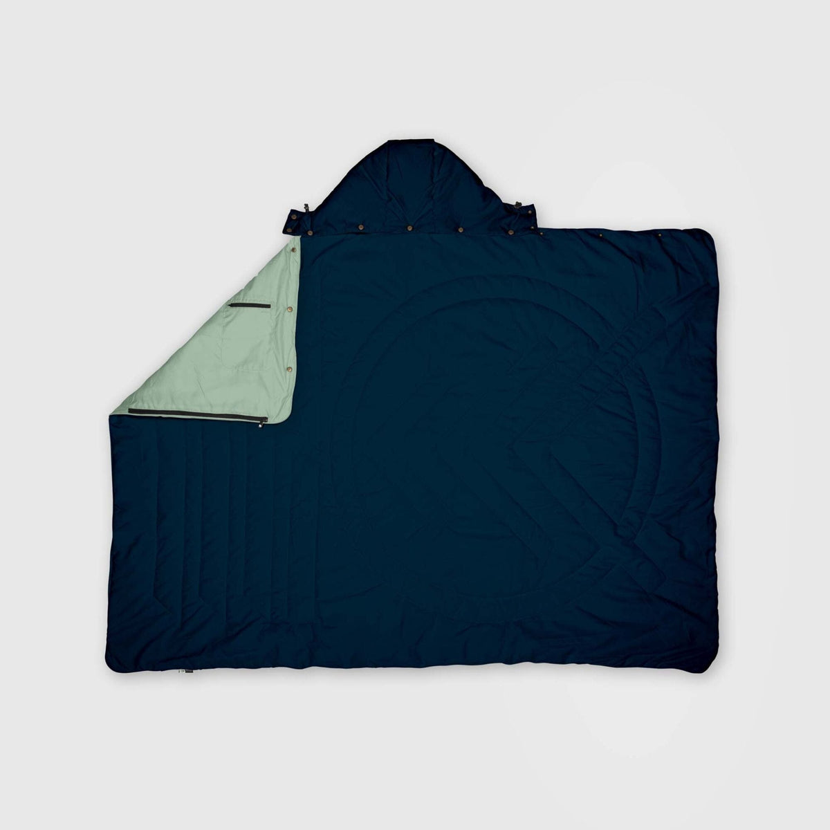 Voited Recycled Ripstop Travel Blanket - Ocean Navy / Cameo Green