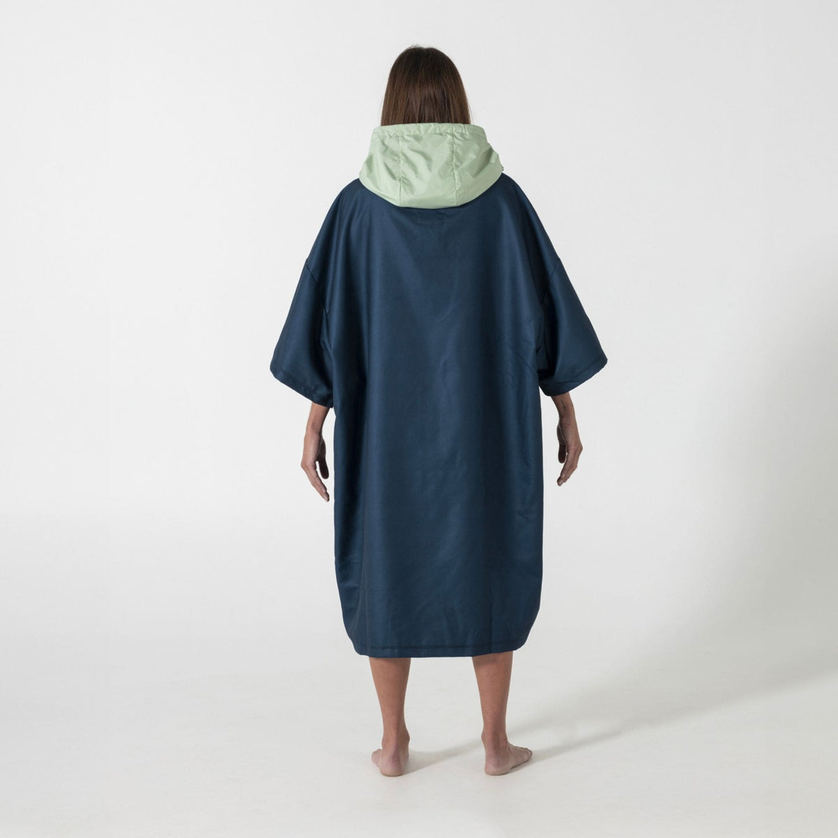 Voited Micro Fleece Poncho - Ocean Navy/Cameo Green