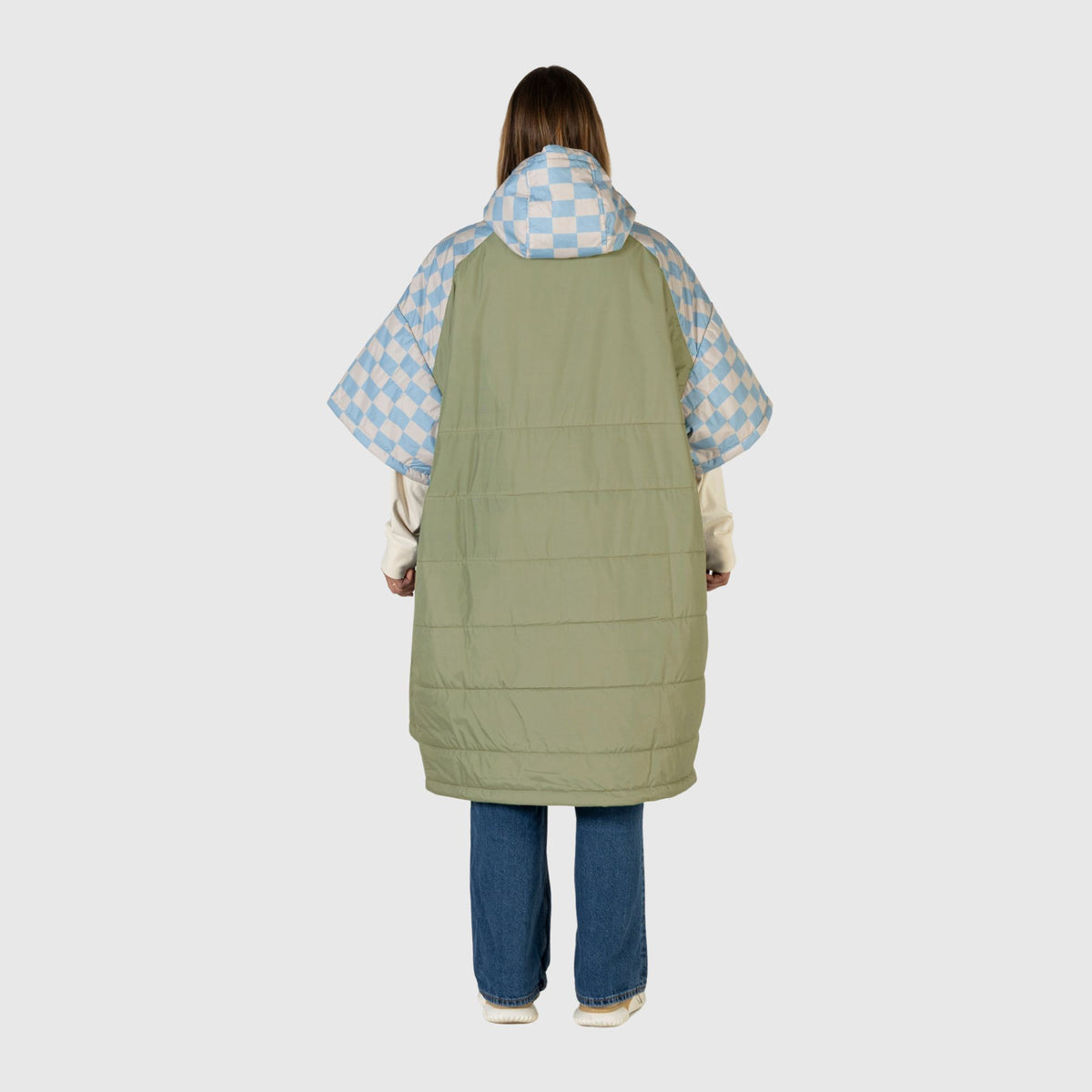 VOITED 3rd Edition Outdoor Poncho for Surfing, Camping, Vanlife & Wild Swimming - Blue Dancer