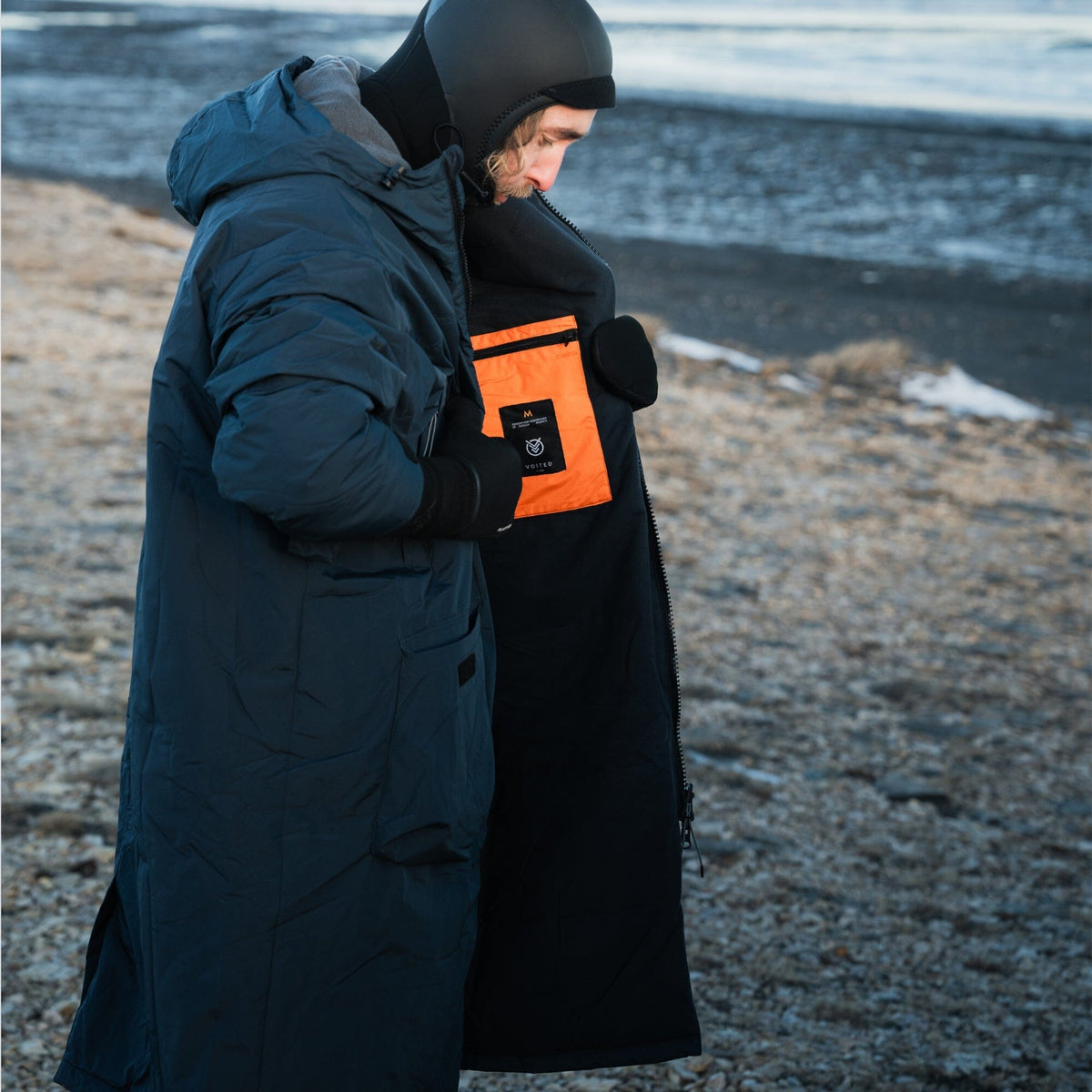 Voited Outdoor Change Robe & Drycoat For Surfing, Camping, Vanlife & Wild Swimming - Ocean Navy