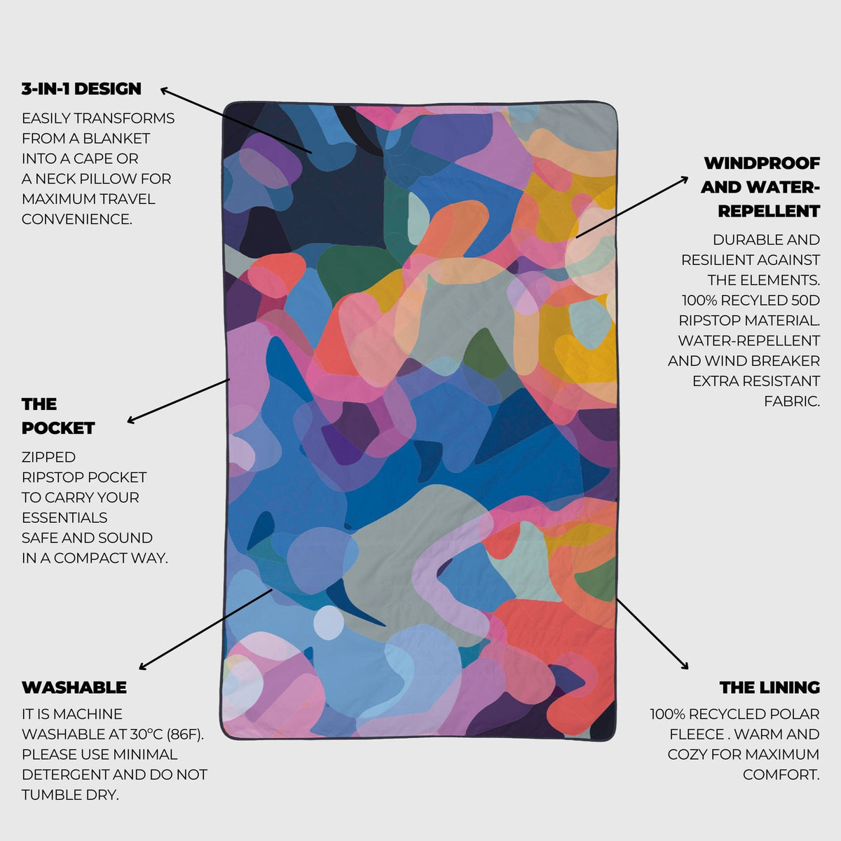 VOITED NeckPack Travel PillowBlanket - Beyond Real