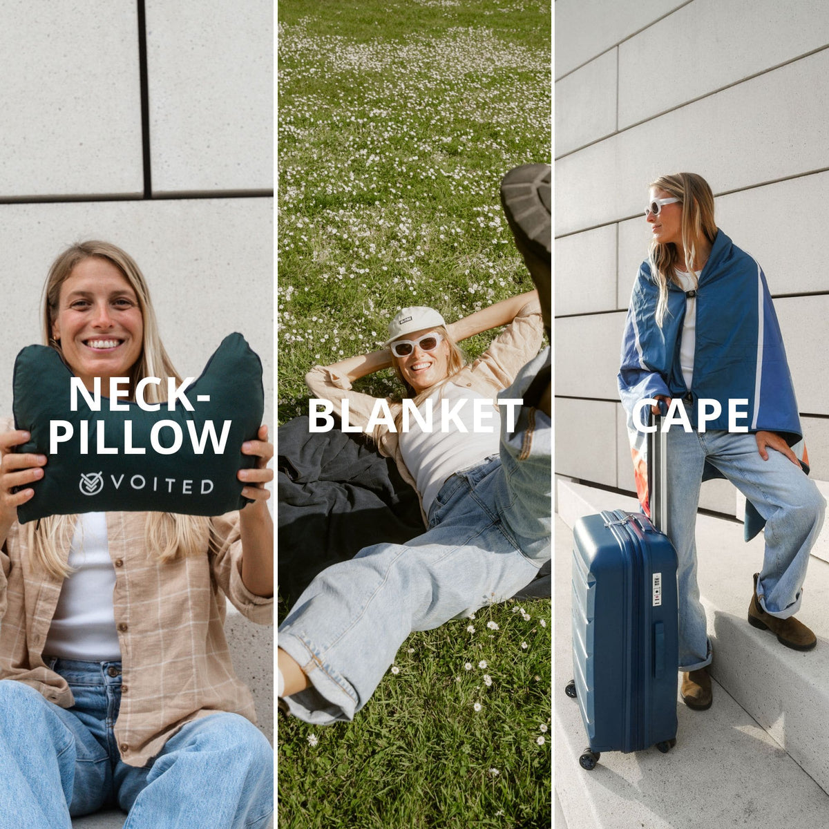 VOITED NeckPack Travel PillowBlanket - Camp Vibes Two