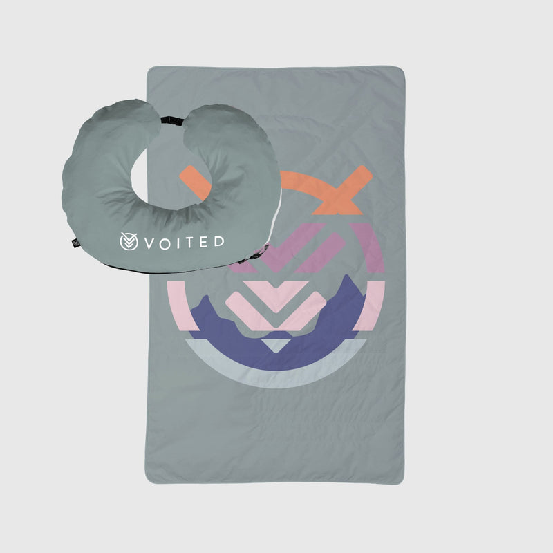 VOITED NeckPack Travel PillowBlanket - Echo Bloom