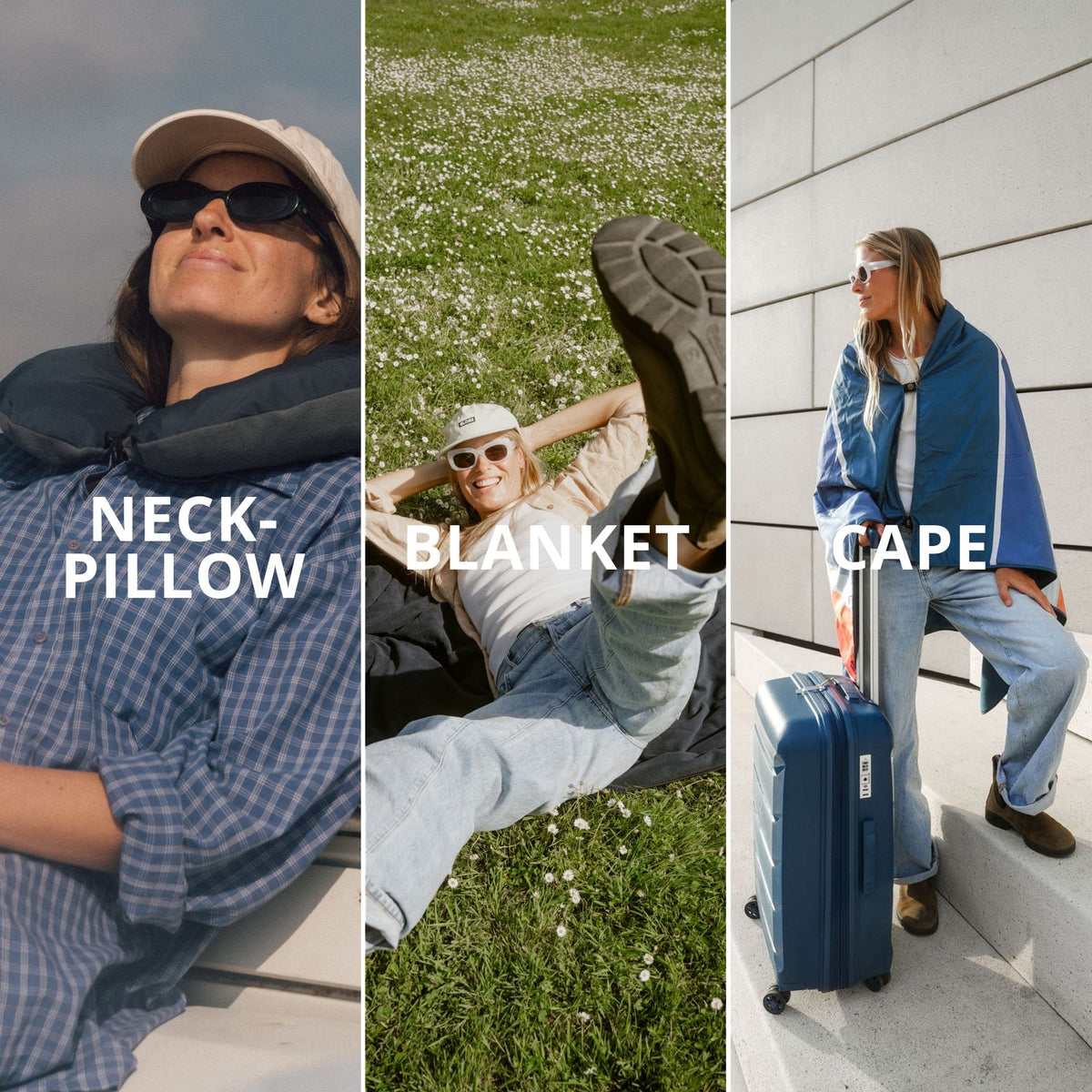 VOITED NeckPack Travel PillowBlanket - Echo Bloom