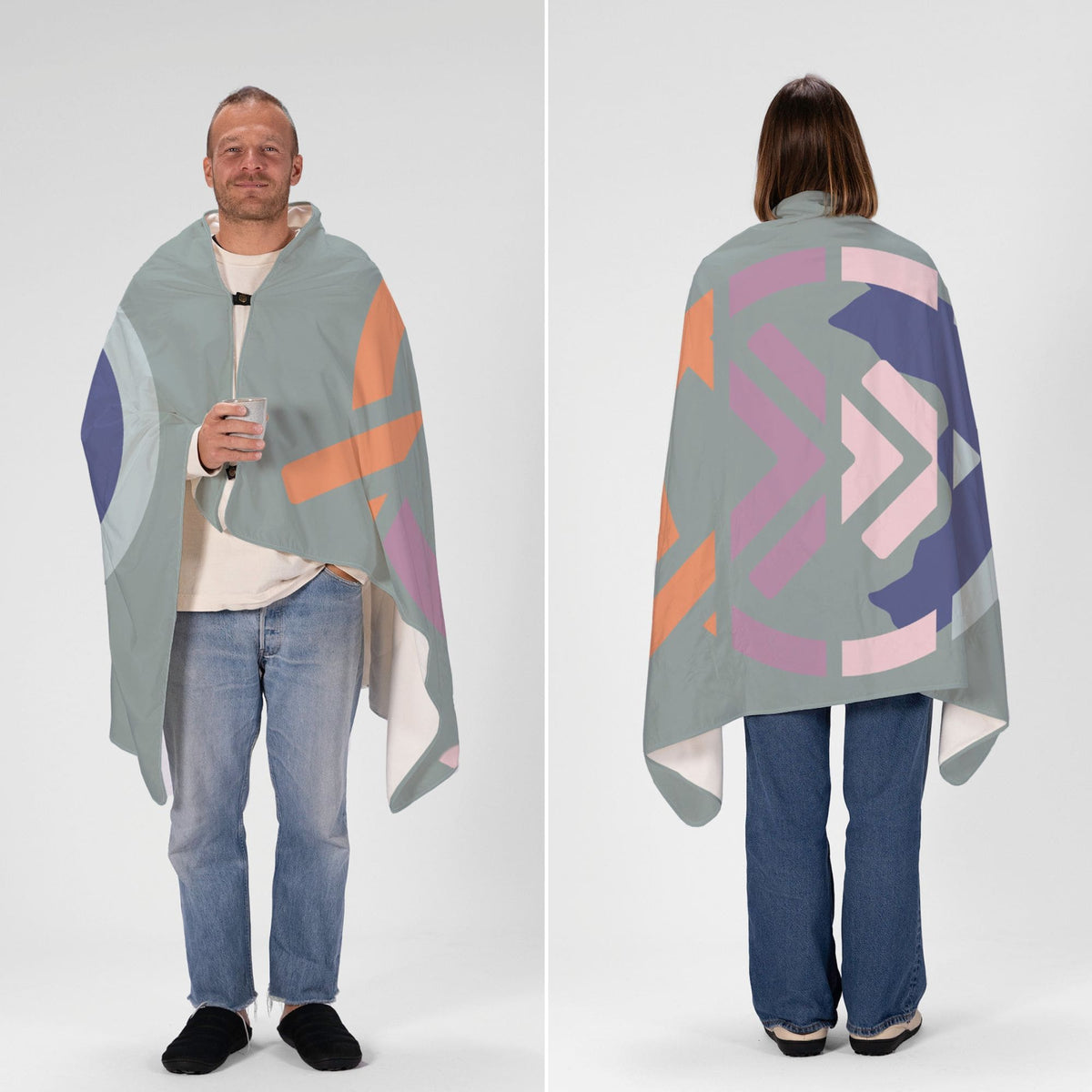 VOITED NeckPack Travel PillowBlanket - Echo Bloom