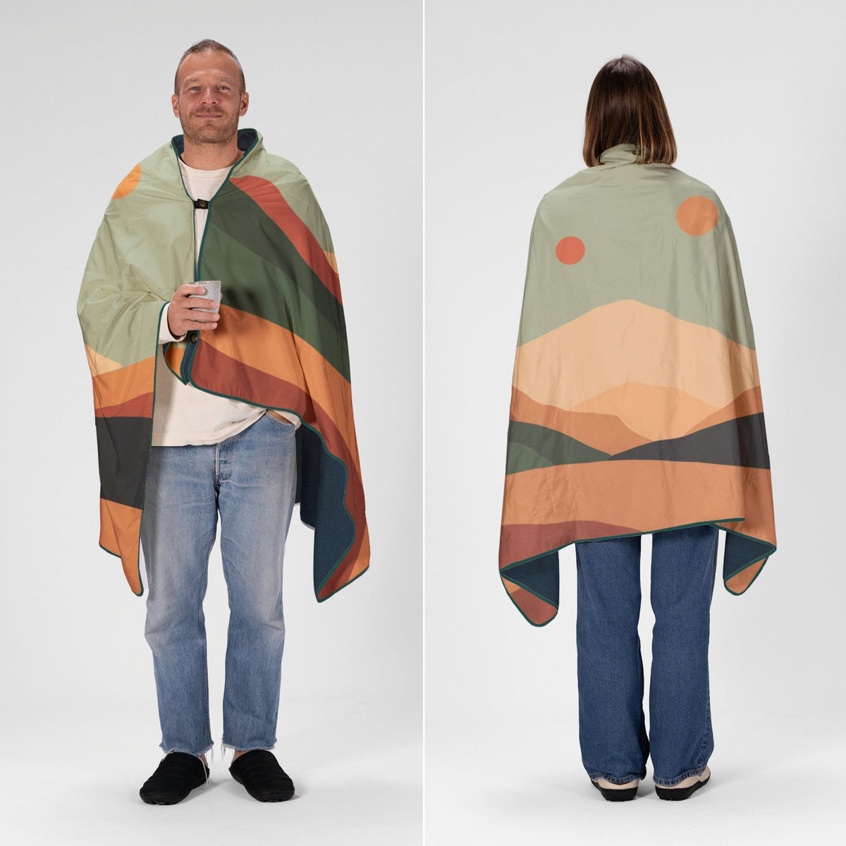 VOITED NeckPack Travel PillowBlanket - Jasper / Tree Green